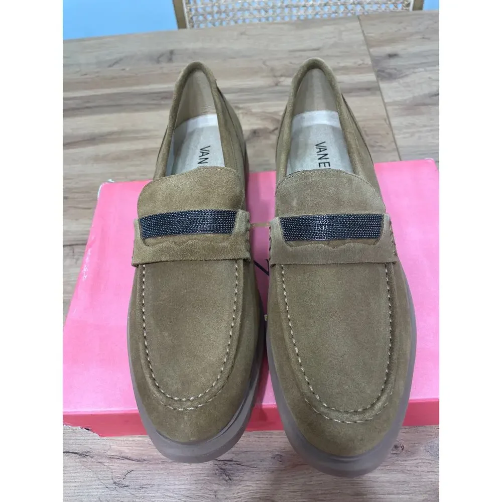 Vaneli Kimmo Loafers Tobacco Nival Suede Size 8 Comfy Moccasin Sihouette